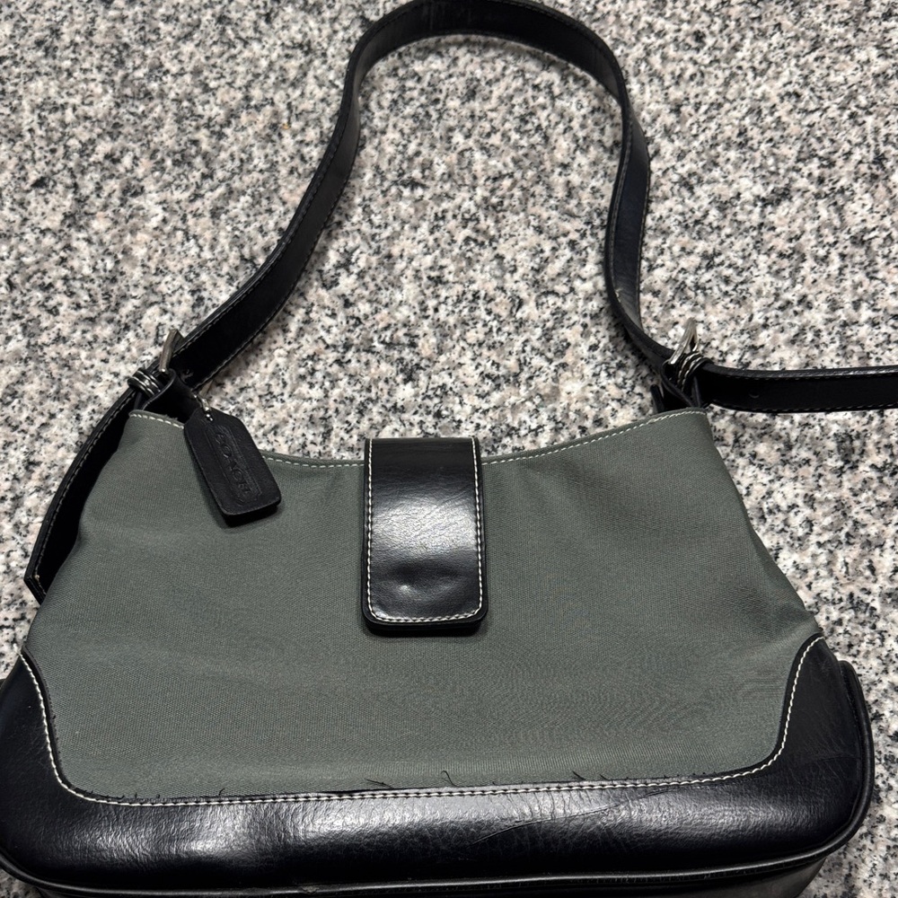 Coach Black and Green Shoulder Bag